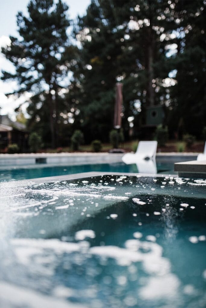 Close up concrete pool