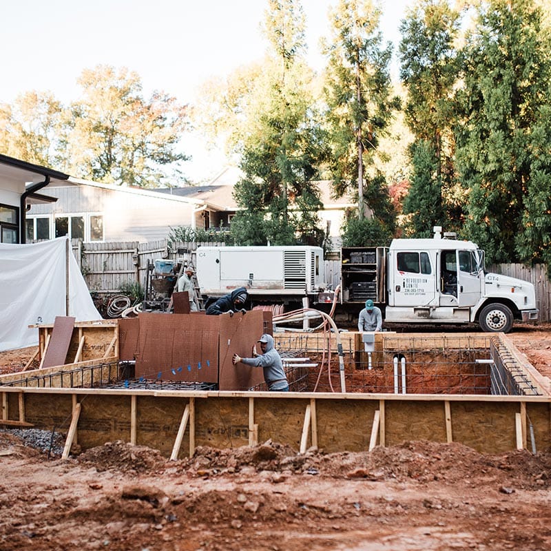 Process of concrete pools