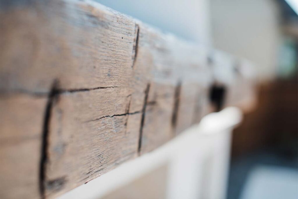 Extreme close up of Contemporary Durham fireplace