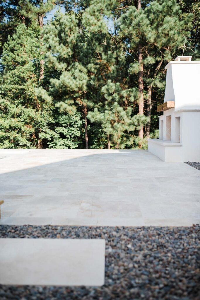 Ground level view of Contemporary Durham fireplace