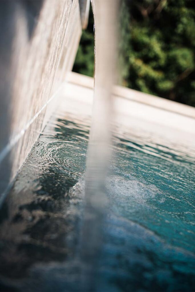 Extreme close up of Contemporary Durham waterfall