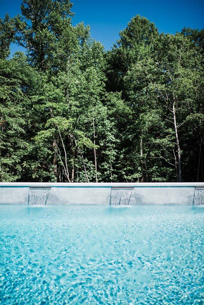 Front view of Formal Cary's pool wall