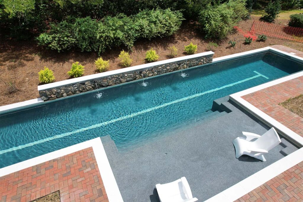 Aerial view of Historic Chapel Hill concrete pool